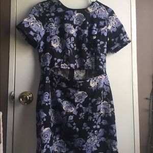 Floral cut out mini dress